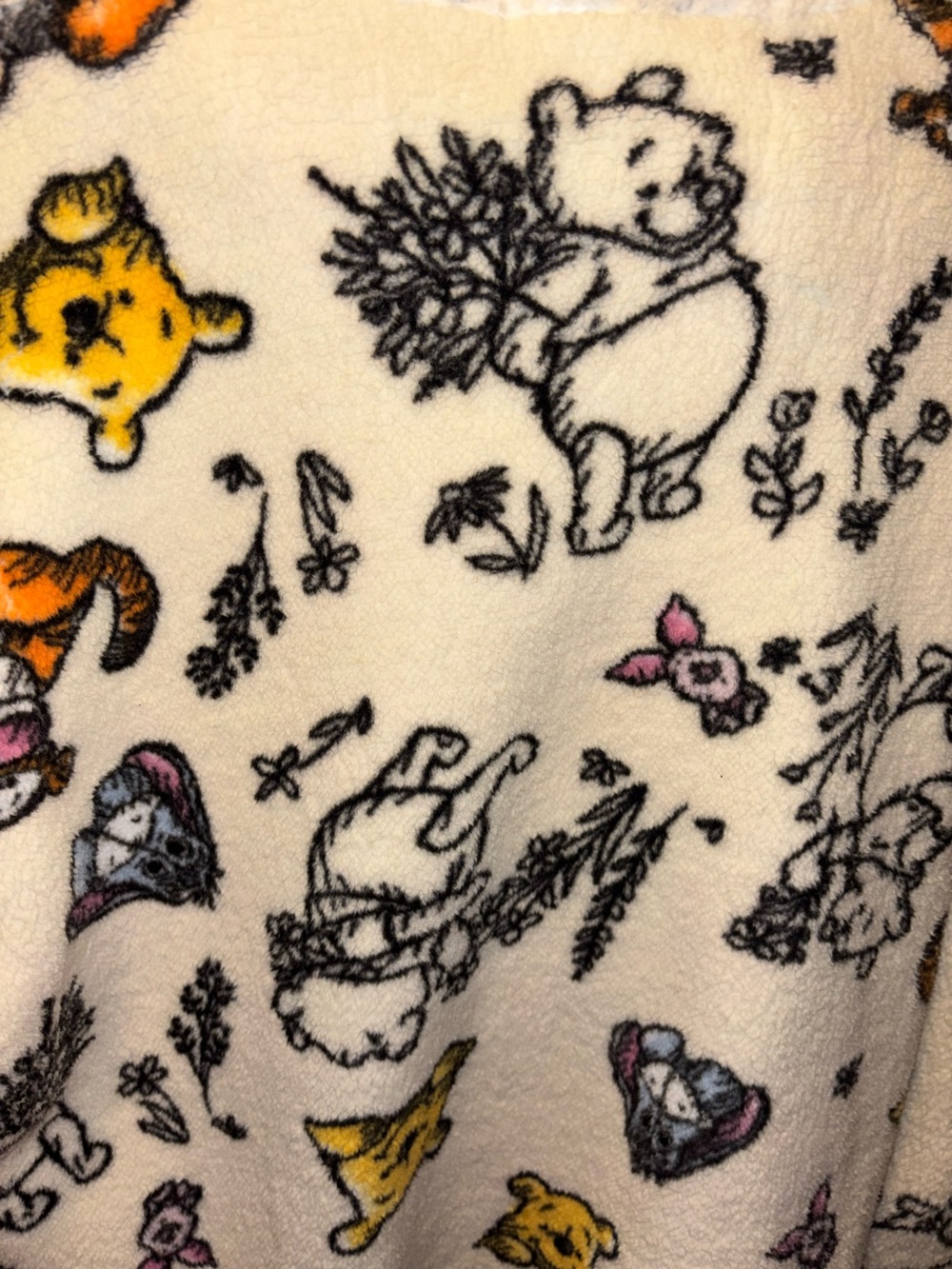 Womens Disney Winnie the Pooh Fleece Pullover in Cream, Yellow, Orange, Blue - Picture 8 of 8